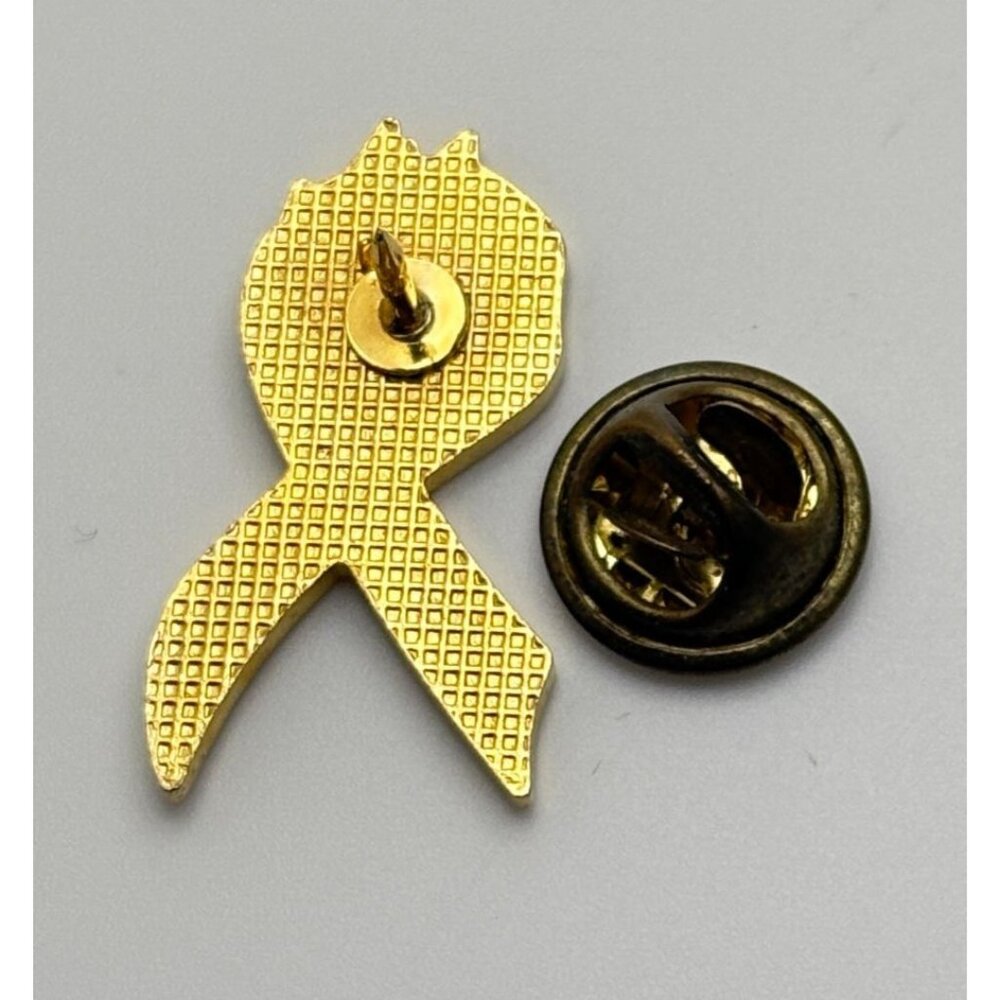 Wildland Firefighter Foundation Enamle Pin Purple Ribbon with Flames Lapel Hat - Picture 5 of 7